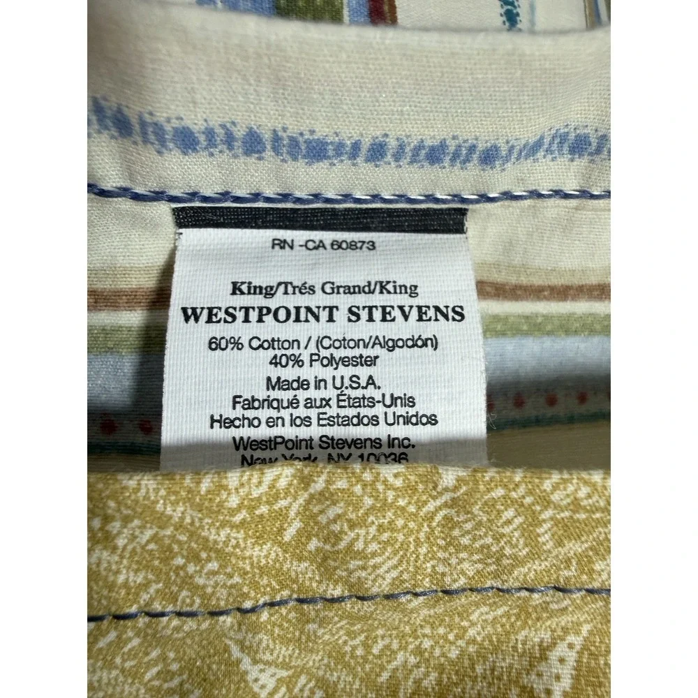 Westpoint Stevens Sheet Set Celestial KING 4pc Moon Stars Stripes Whimsigoth Y2K